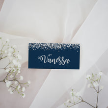 Navy & Silver Confetti // Wedding Place Cards // #15