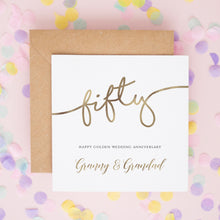 Personalised Golden Wedding Anniversary Card for Grandparents – 50 Years
