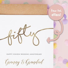 Personalised Golden Wedding Anniversary Card for Grandparents – 50 Years