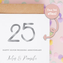 Personalised Silver Wedding Anniversary Card – 25 Years