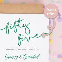 Personalised 55th Wedding Anniversary Card, Emerald Wedding Anniversary Card