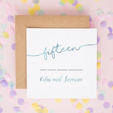Personalised 15th Wedding Anniversary Card, Crystal Wedding Anniversary Card