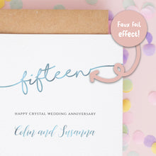 Personalised 15th Wedding Anniversary Card, Crystal Wedding Anniversary Card