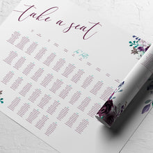 Mauve & Dusty Purple Boho Florals, Seating Plans, #39