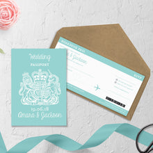 Aqua Blue Passport // Passport & Boarding Pass Invitations // #4017
