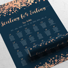 Navy & Rose Gold Metallic Confetti, Seating Plans, #54