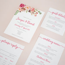 Hot Pink Flowers, Pocketfold Invitations, PF-037
