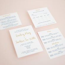 Navy & Gold, Pocketfold Invitations, PF-030