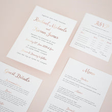 Dusty Pink & Rose Gold, Pocketfold Invitations, PF-032