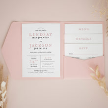 Dusty Pink, Pocketfold Invitations, PF-038