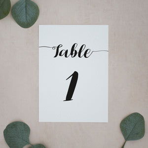 Monochrome, Wedding Table Number Cards, #001