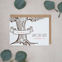 Rustic Engraved Tree, Save the Dates #004