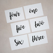 Simple Numbers, Wedding Table Number Cards, #007