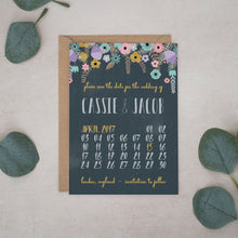 Navy & Pretty Pastel Flowers, Save the Dates #009