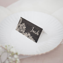 Rustic Wood & Ivory Lace // Wedding Place Cards // #12