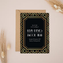 Great Gatsby Inspired Black & Gold, Save the Dates #013