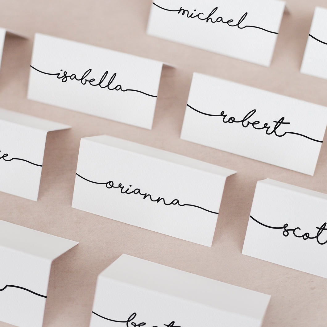 Simple Monochrome // Wedding Place Cards // #13