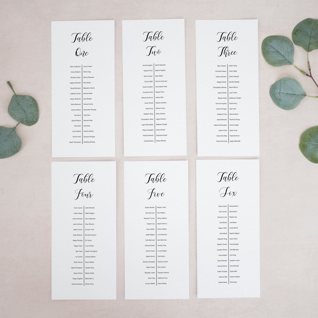 Banquet Table Plan Cards, #14