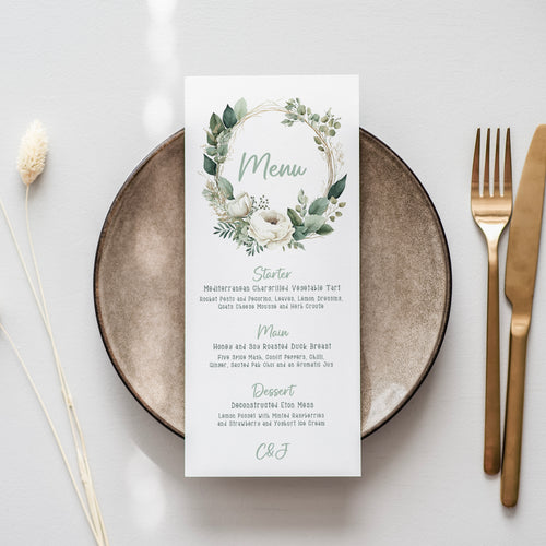 Eucalyptus Wedding Table Menus #015
