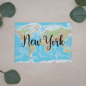 World Map, Wedding Table Number Cards, #015