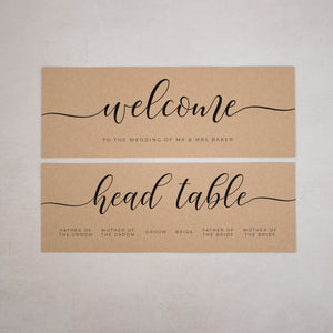 Kraft Individual Seating Plan Cards #017