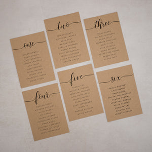 Kraft Individual Seating Plan Cards #017