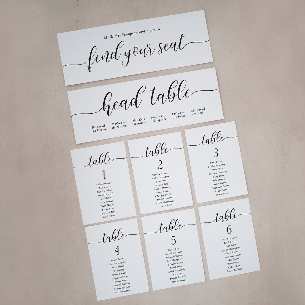 Individual Seating Plan Cards #019