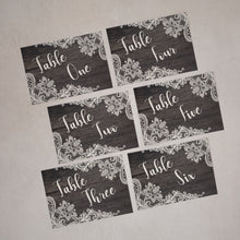 Rustic Lace, Wedding Table Number Card, #020