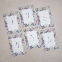 Dusty Lilac & Blush Florals, Wedding Table Number Cards, #022