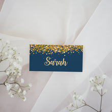 Navy & Gold Confetti // Wedding Place Cards // #024