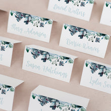 Dusty Blue & Navy Boho Florals // Wedding Place Cards // #25