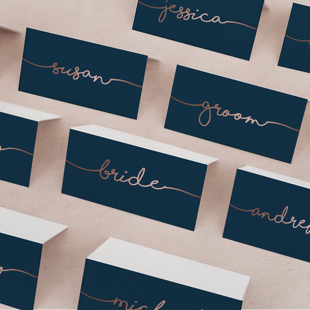 Navy & Rose Gold // Wedding Place Cards // #26