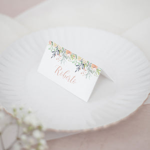 Blush & Navy Florals // Wedding Place Cards // #27