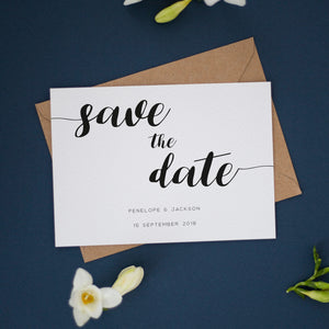 Monochrome Calligraphy, Save the Dates #029