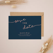 Rose Gold Foil & Navy, Save the Dates #033