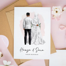Nikah Mubarak Wedding Card – Personalised Islamic Wedding Congratulations for Muslim Couple