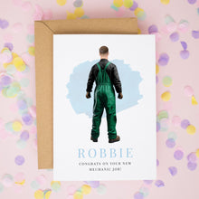 Personalised Mechanic Card – New Job Card for Apprentice with Custom Garage Design