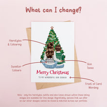 Personalised Mother & Teen Son Christmas Card #1100