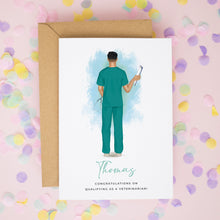 Personalised Male Vet or Vet Nurse Graduation Card, Congratulations Card for Passing Veterinary Exams, New Vet Job, Thank You Vet Card #1189