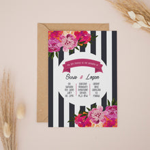 Monochrome Stripes & Peonies, Wedding Invitation Suites and Bundles, #1382