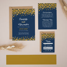 Navy & Gold Confetti, Wedding Invitation Suites and Bundles, #1528