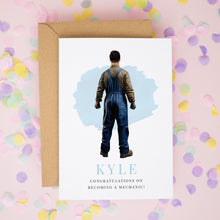 Personalised Mechanic Card – New Job Card for Apprentice with Custom Garage Design
