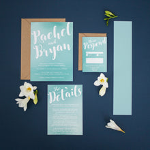 Aqua Watercolour, Wedding Invitation Suites and Bundles, #2291