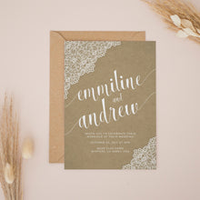 Hessian & White Lace, Wedding Invitation Suites and Bundles, #2318