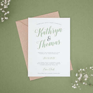 Sage Green & Grey, Wedding Invitation Suites and Bundles, #2343