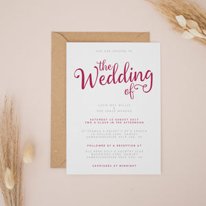 Berry Pink, Wedding Invitation Suites and Bundles, #2351