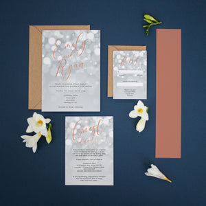 Rosey Winter, Wedding Invitation Suites and Bundles, #2362