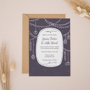 Purple Midnight Boho, Wedding Invitation Suites and Bundles, #2363