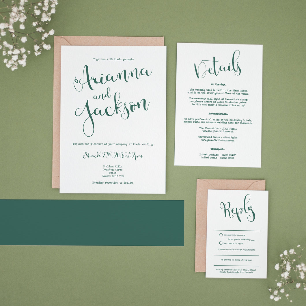 Forest Green, Wedding Invitation Suites and Bundles, #2370