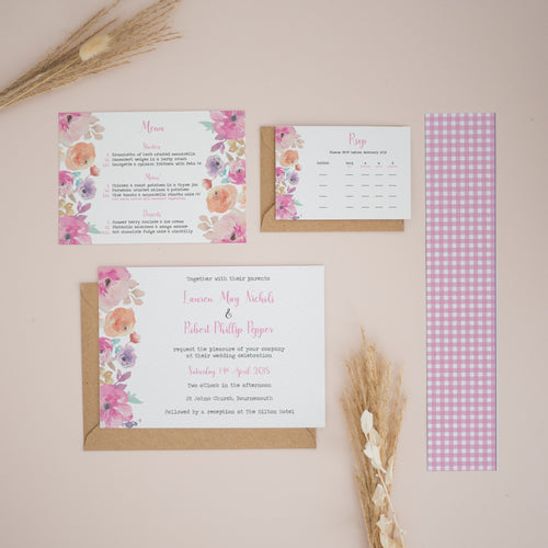 Spring Blush Petals, Wedding Invitation Suites and Bundles, #2374